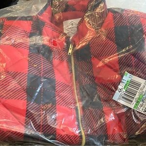St. John’s Bay red and black plaid NWT size large women’s